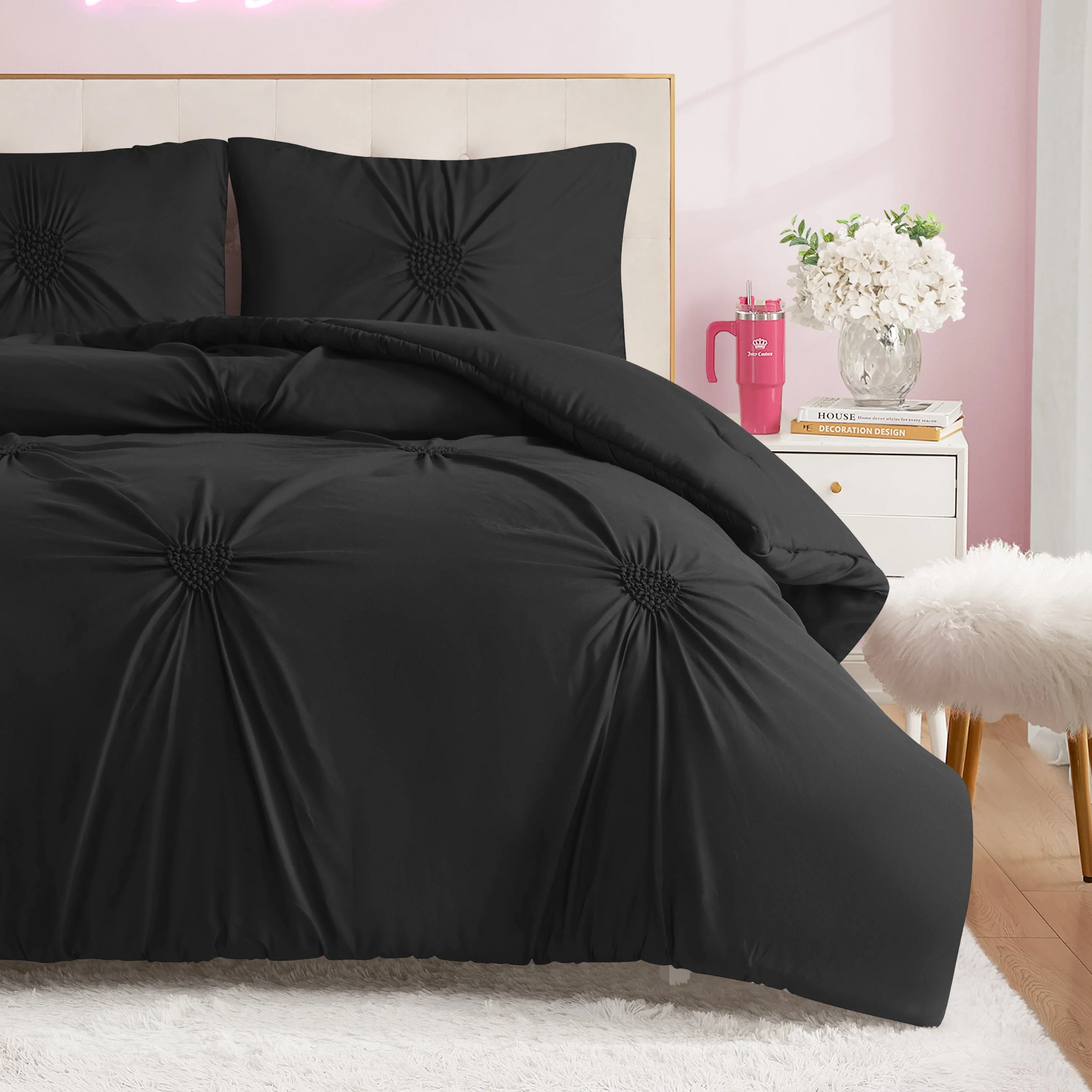 Amora Gathered Heart Comforter Set - Image 3