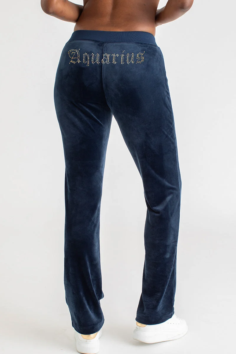Aquarius Customizable Big Bling Velour Track Pants - Image 3