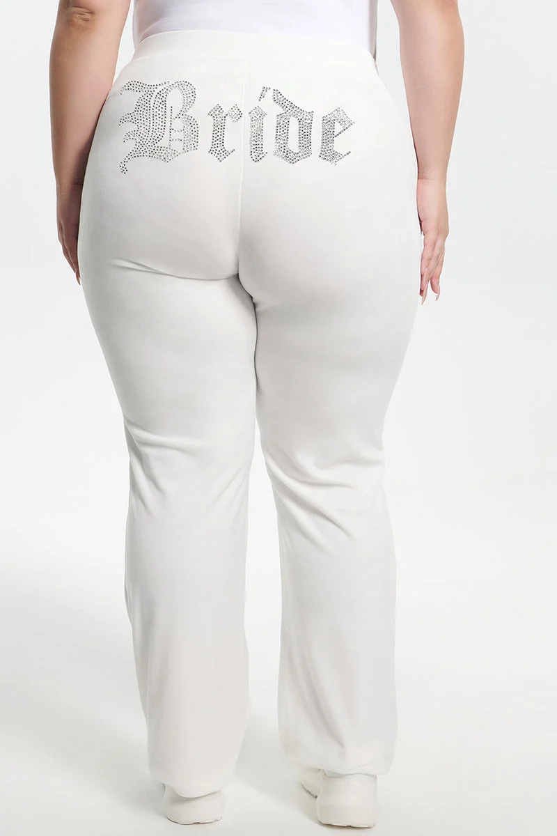 Bride Customizable Big Bling Velour Track Pants - Image 5