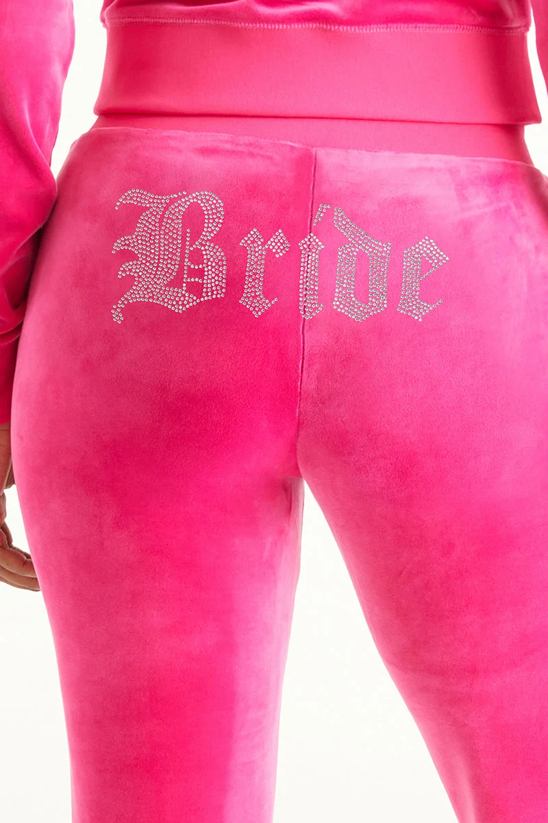 Bride Customizable Big Bling Velour Track Pants - Image 6