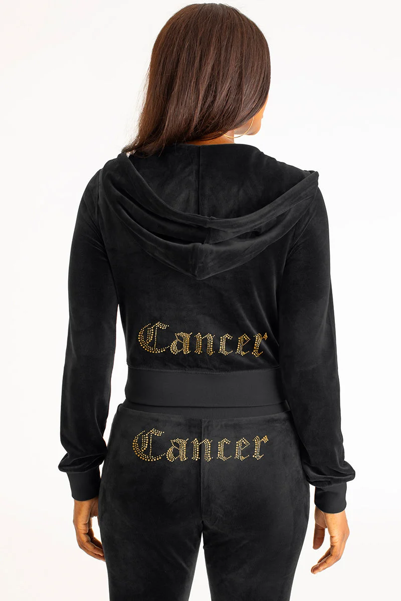 Cancer Customizable Big Bling Velour Hoodie - Image 3