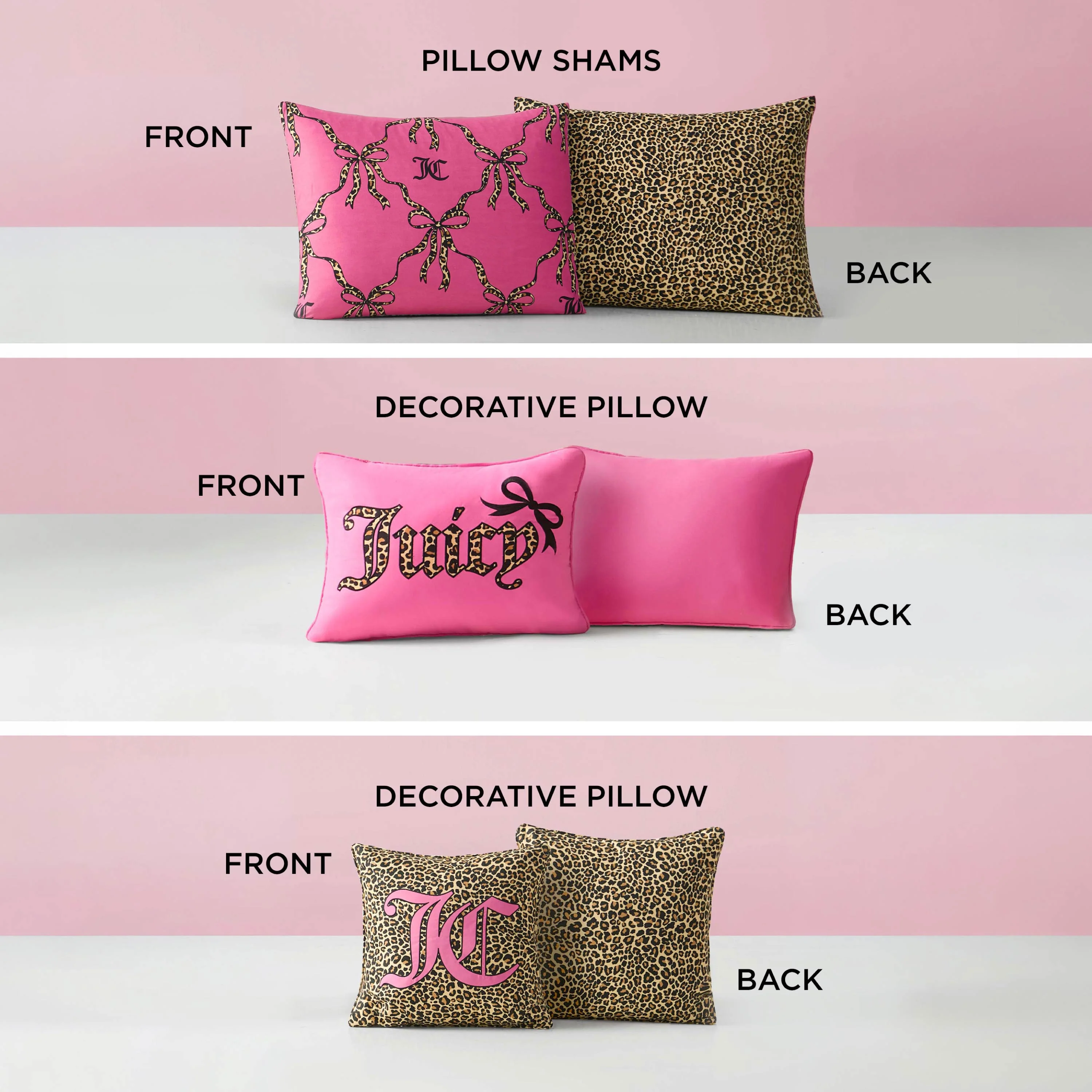 Cheetah Bow Trellis Reversible Comforter Set - Image 7