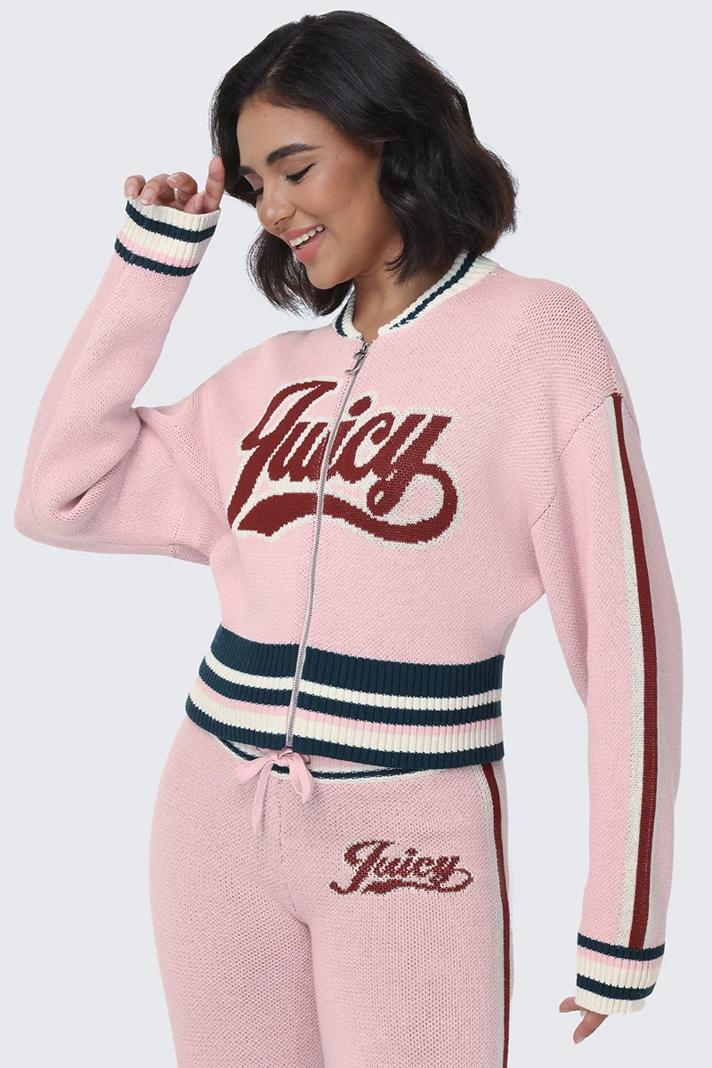 Contrast Knit Bomber Jacket - Image 4
