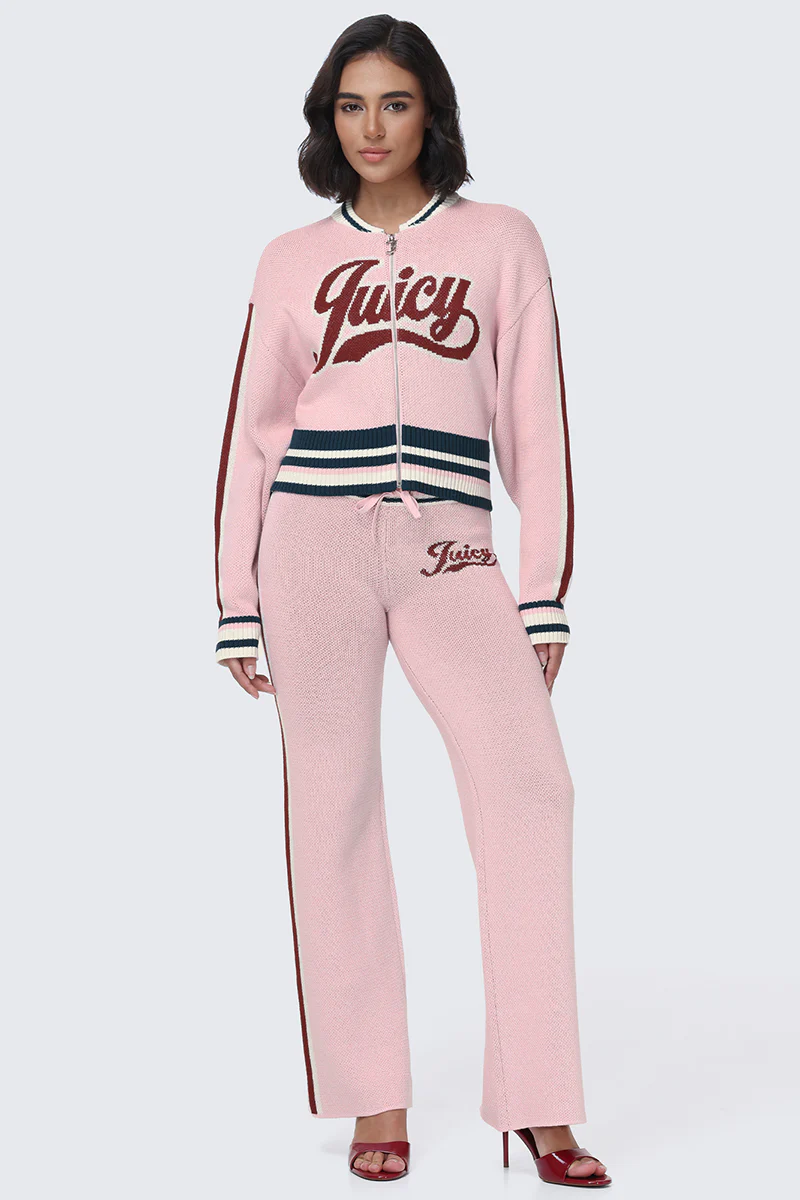 Contrast Knit Wide Leg Pants - Image 5