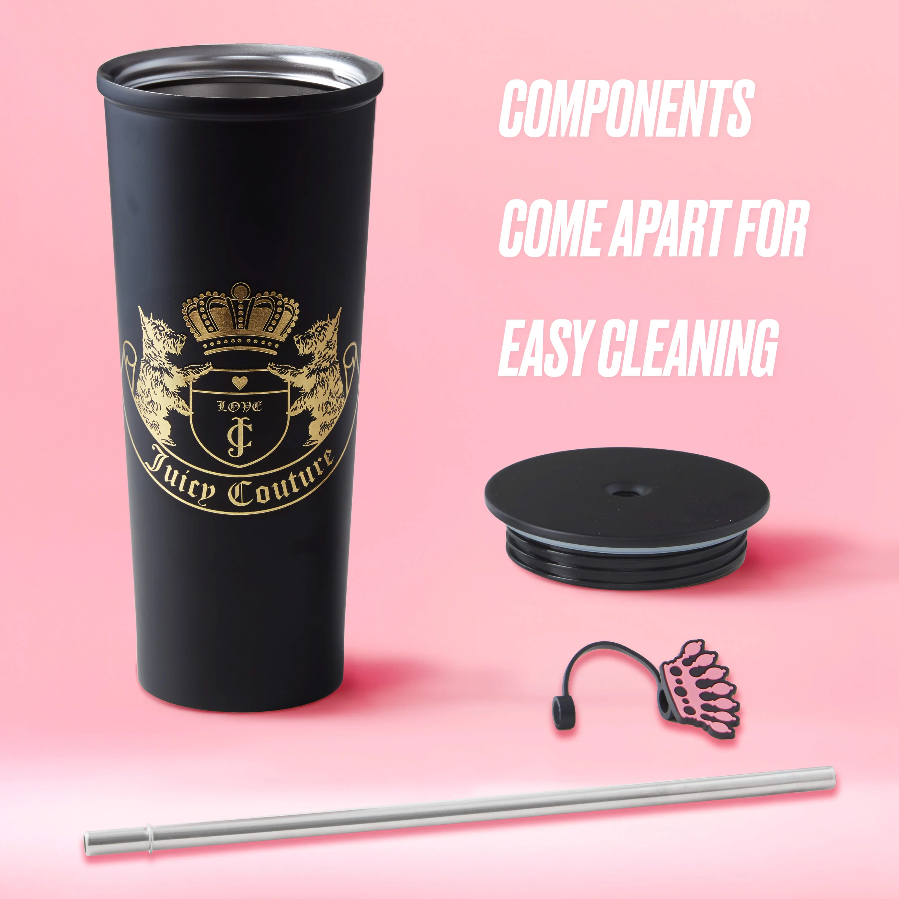 Couture Hydration Stainless Steel Tumbler Cup 6-Piece Set - Image 4