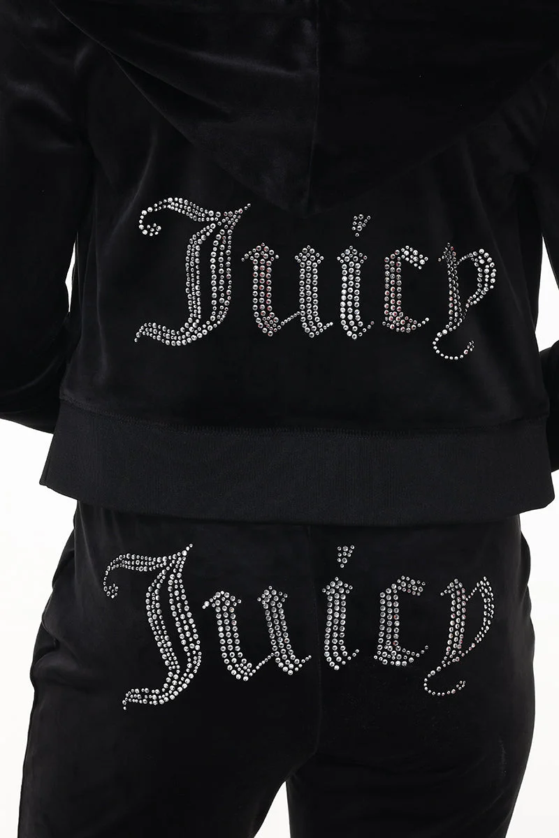 Custom Initial OG Big Bling Velour Hoodie - Image 3