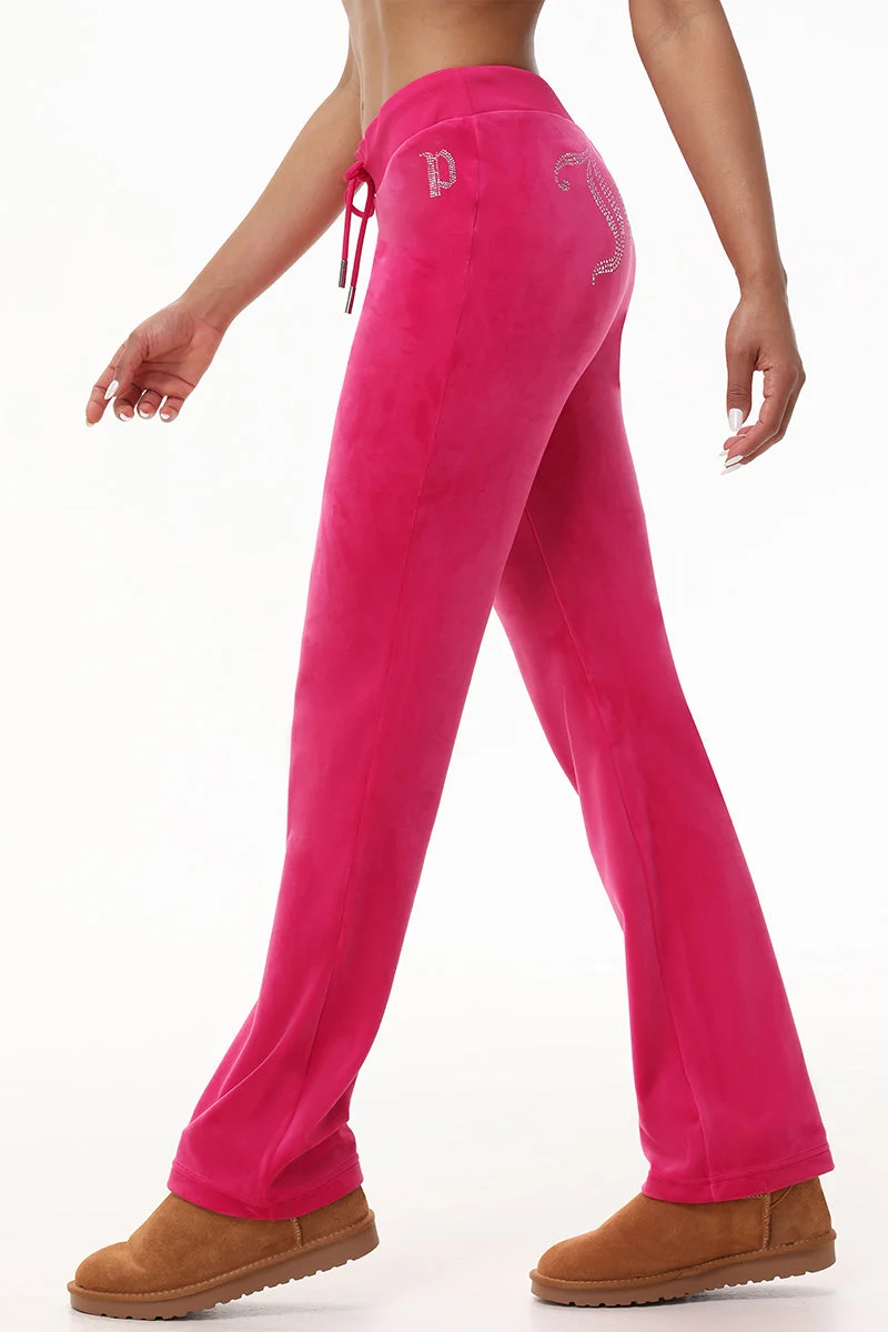 Custom Initial OG Big Bling Velour Track Pants - Image 18