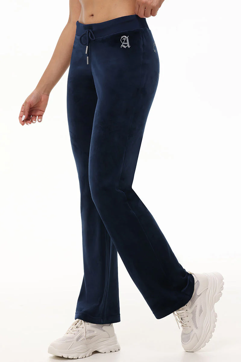 Custom Initial OG Big Bling Velour Track Pants - Image 4