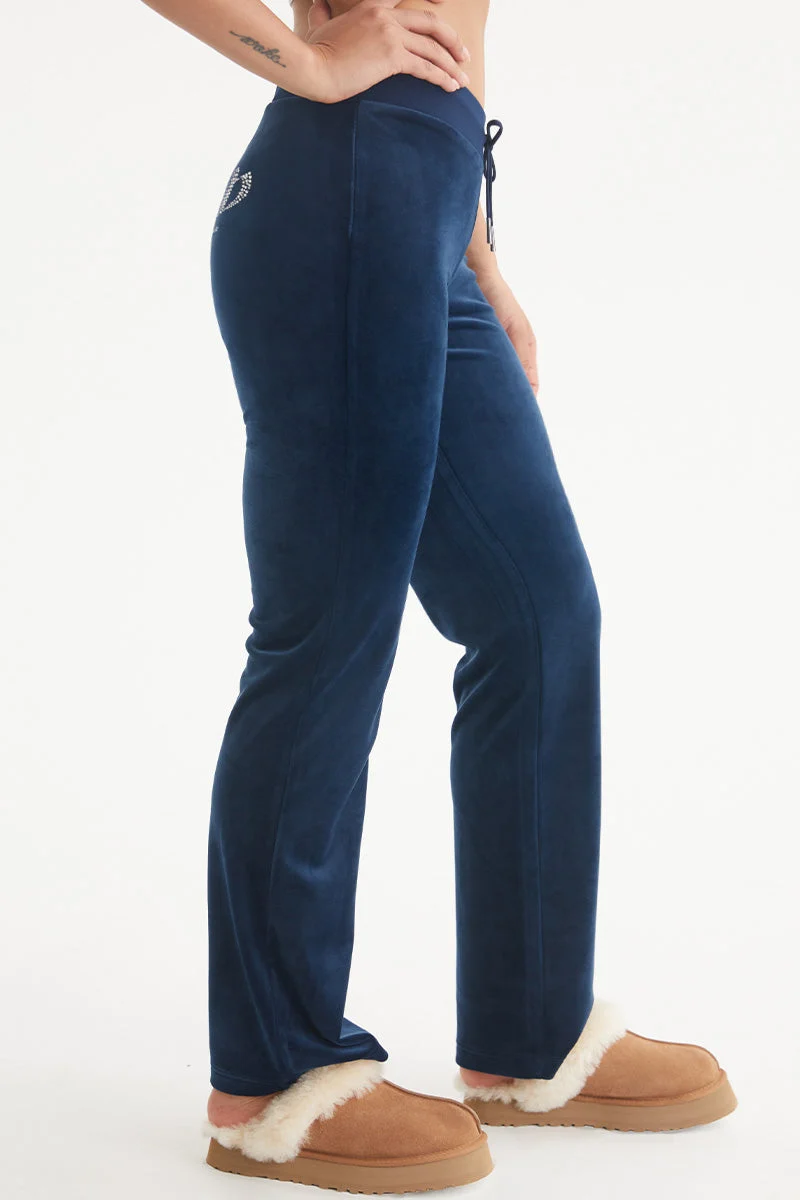 Leo Customizable Big Bling Velour Track Pants - Image 4