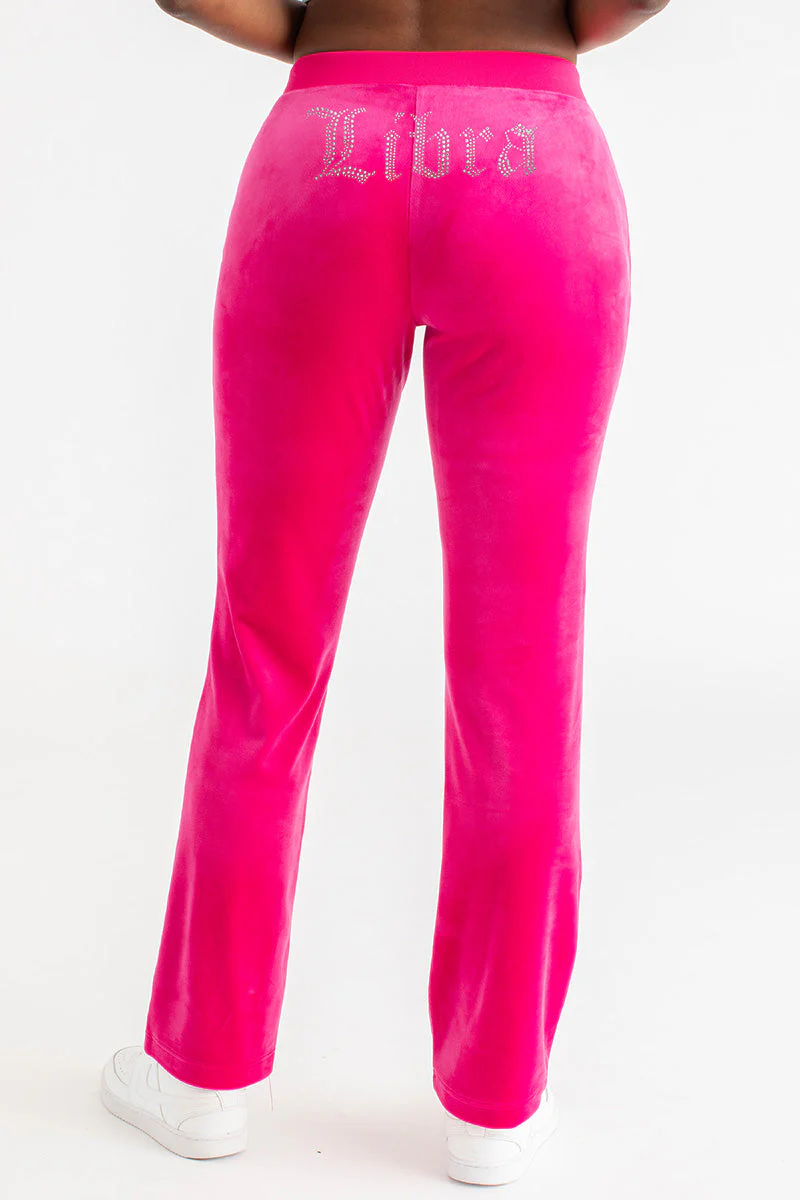 Libra Customizable Big Bling Velour Track Pants - Image 3