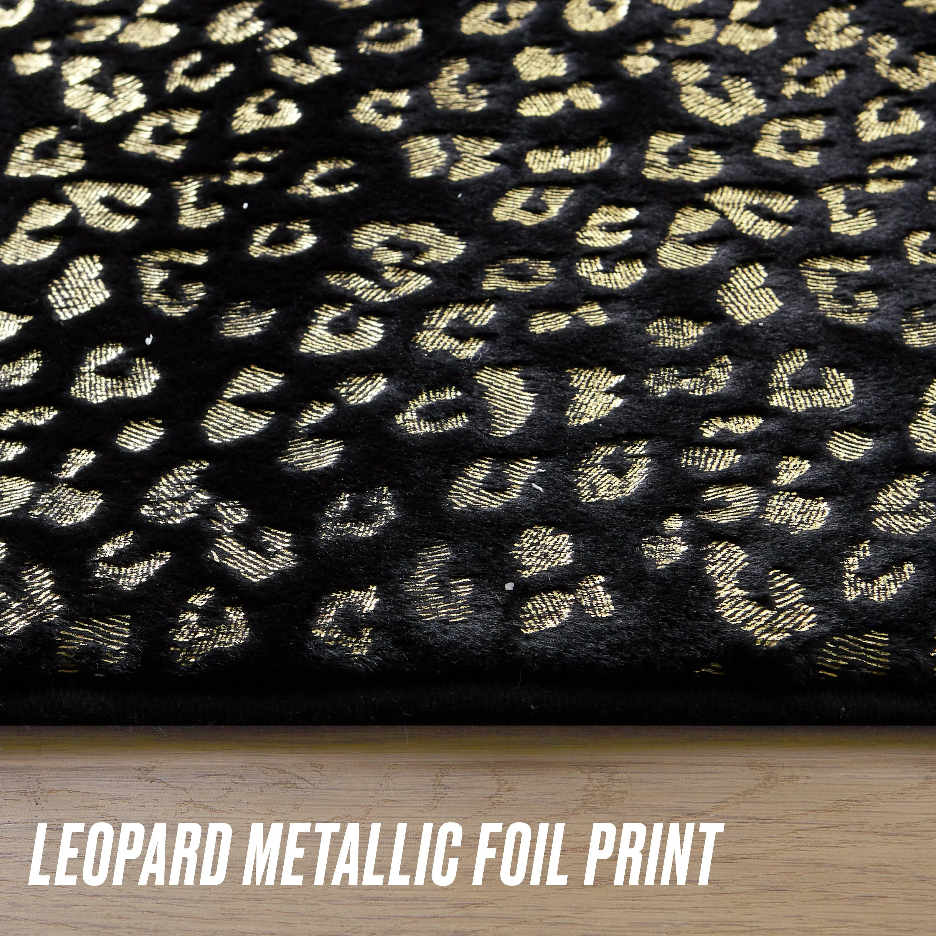 Metallic Leopard Plush Rug, 4' x 6' - Image 4