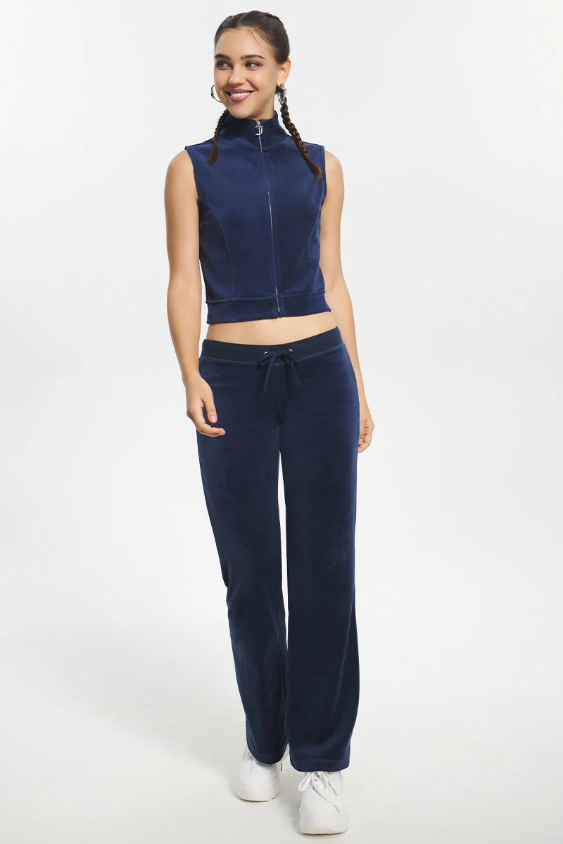 Mockneck Cotton Velour Zip-Up Vest - Image 5