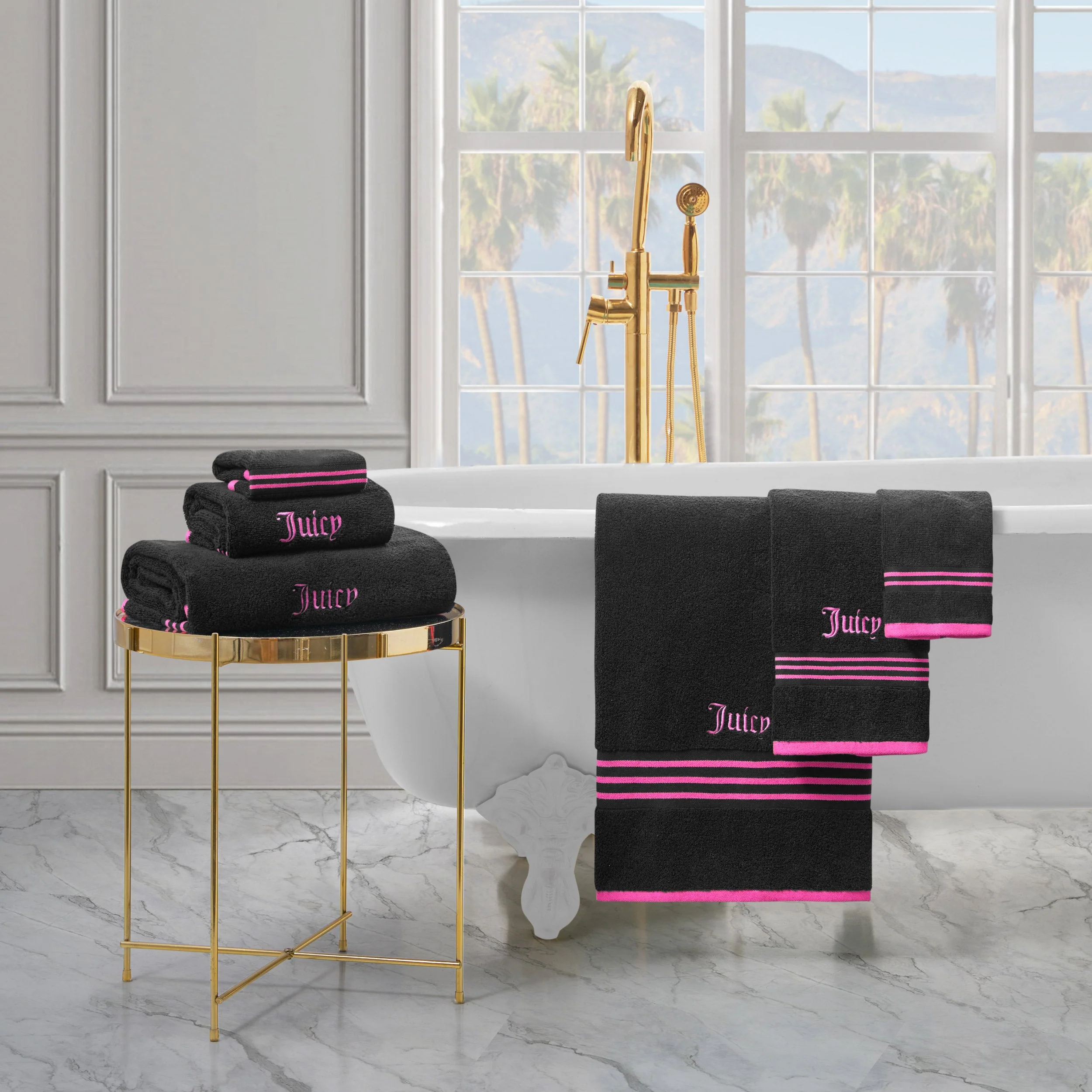 Neon Border Bath Towel Set - Image 4
