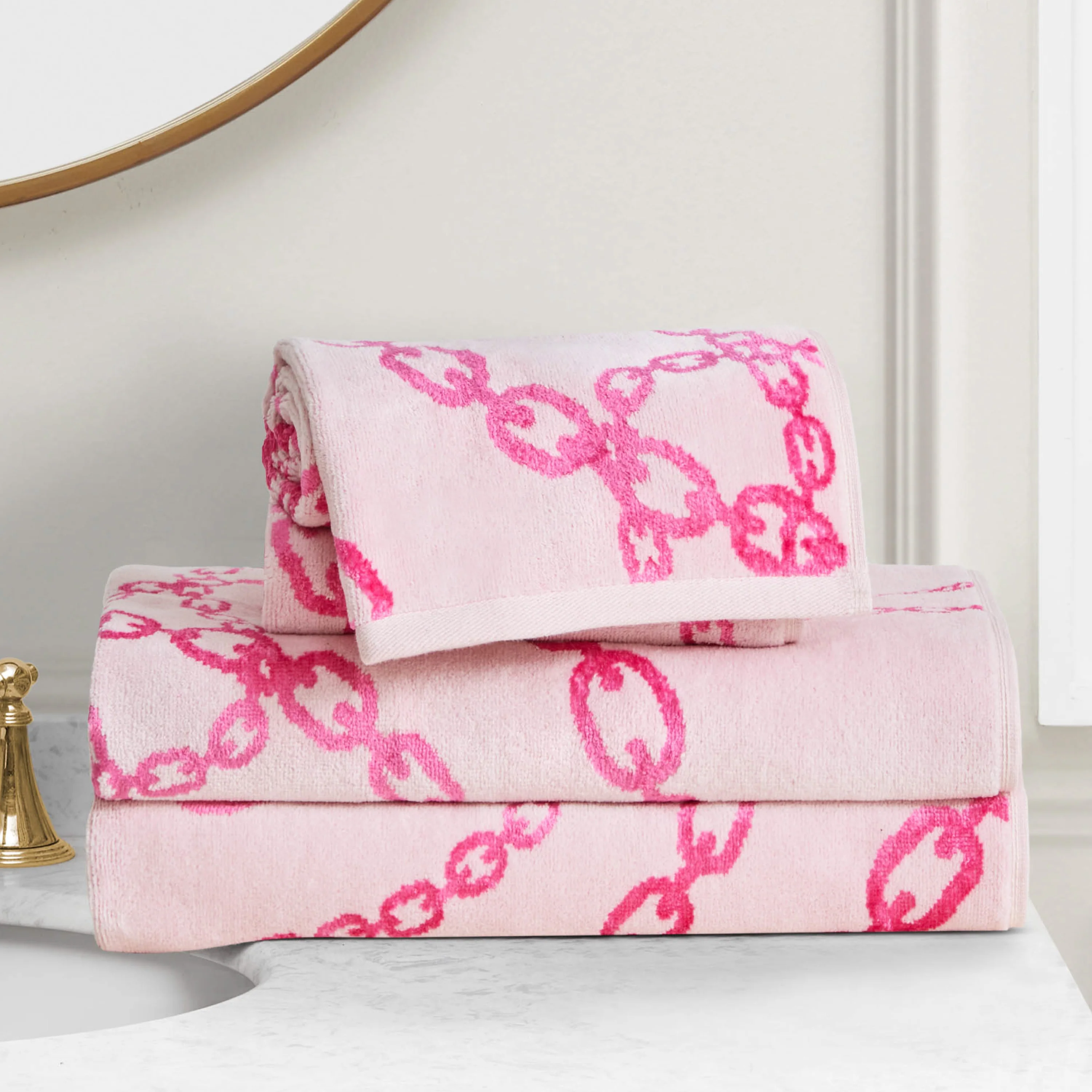 Printed Jacquard Bath Towel Set