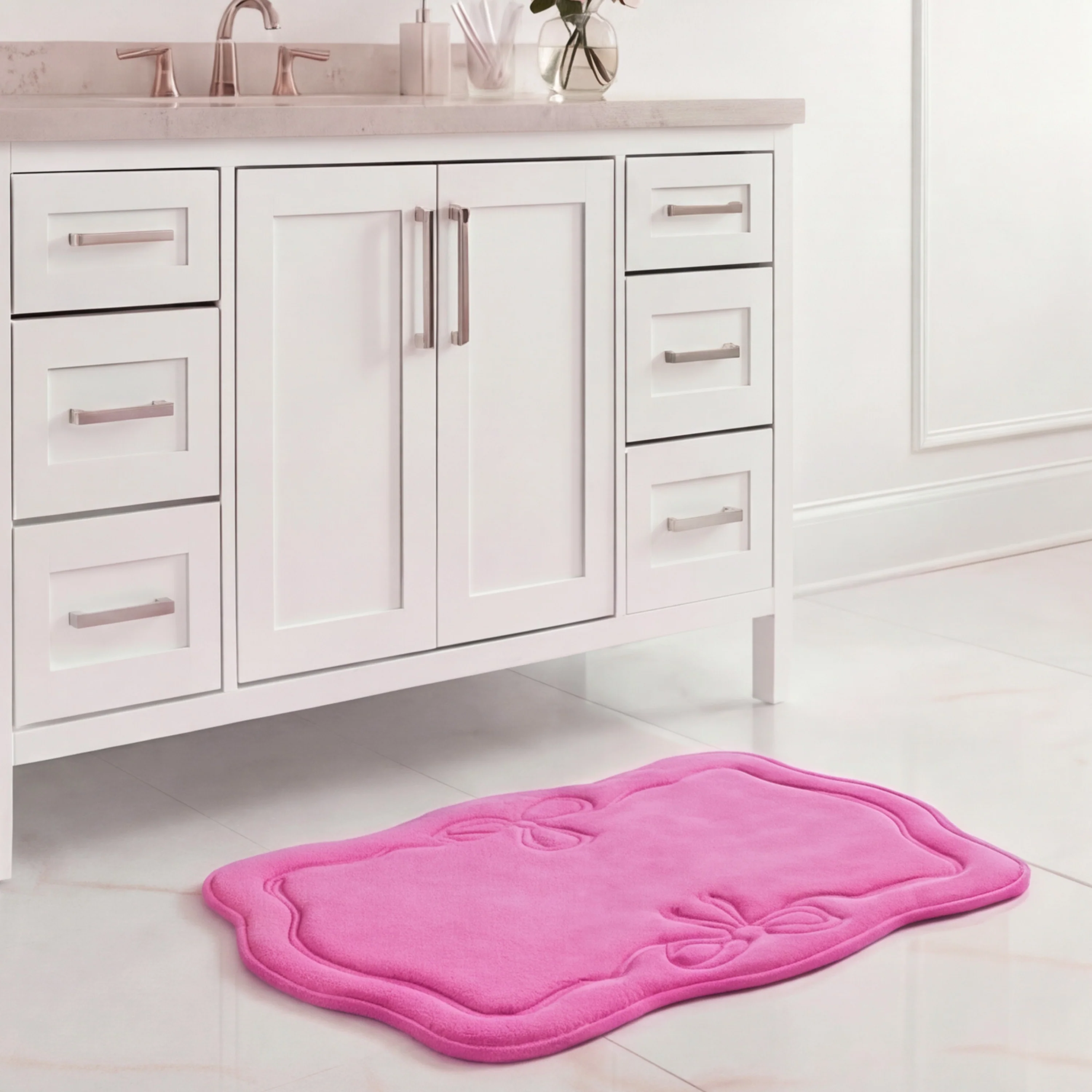 Quilted Memory Foam Bath Mat, 17" x 24" - Image 2