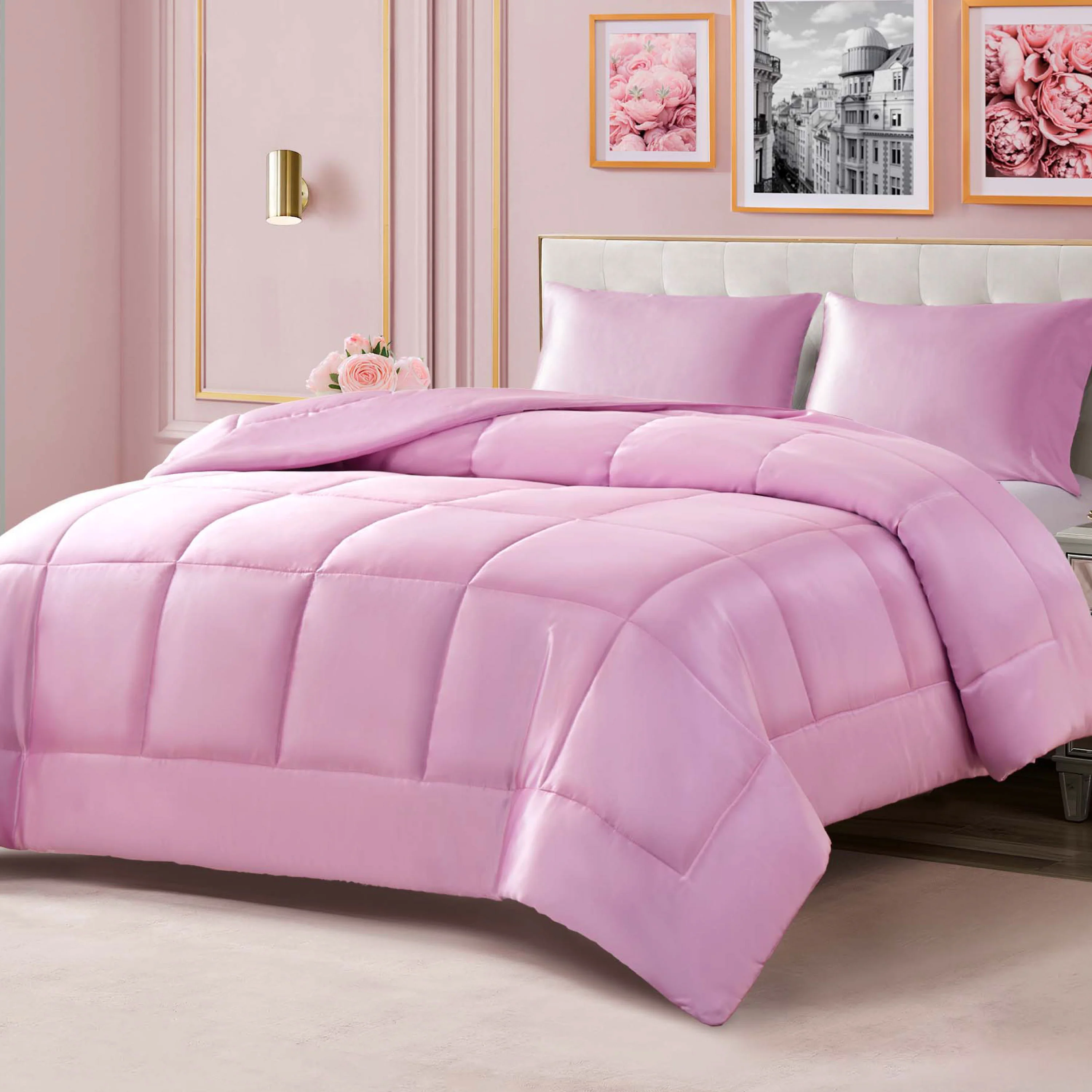 Solid Satin Down Alternative Comforter - Image 2