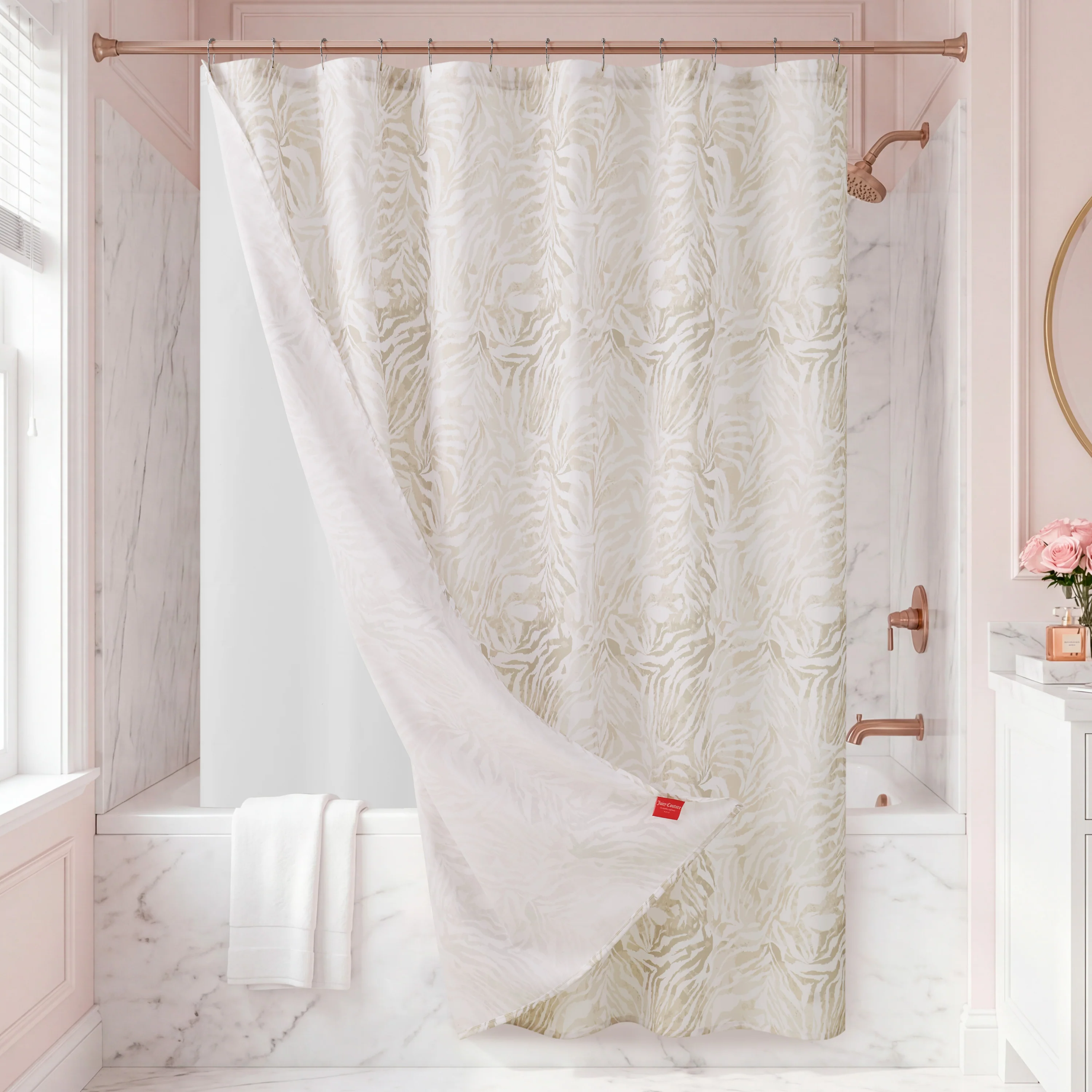Stassi Shower Curtain with PEVA Liner and Hooks 14-Piece Set - Image 2