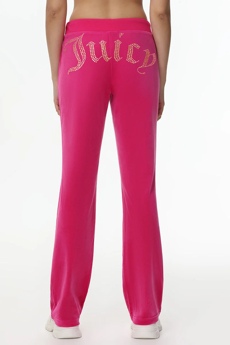 Technicolor Customizable Big Bling Velour Track Pants