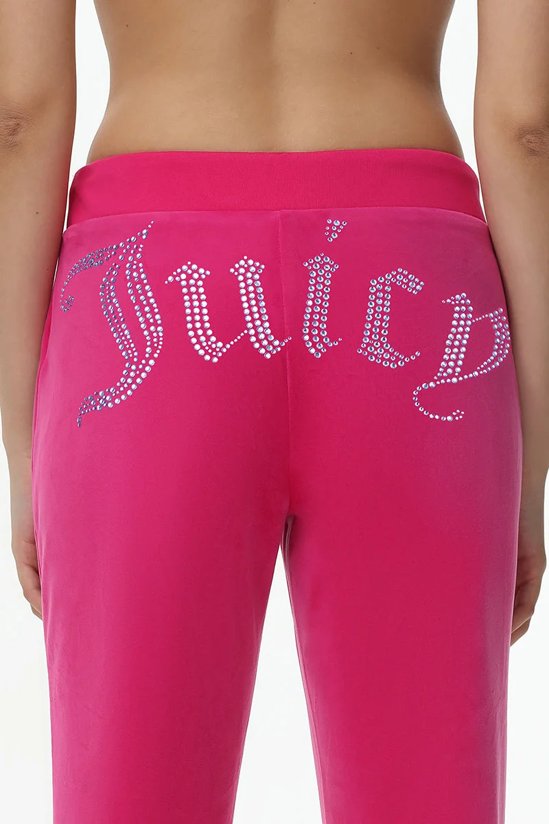 Technicolor Customizable Big Bling Velour Track Pants - Image 8