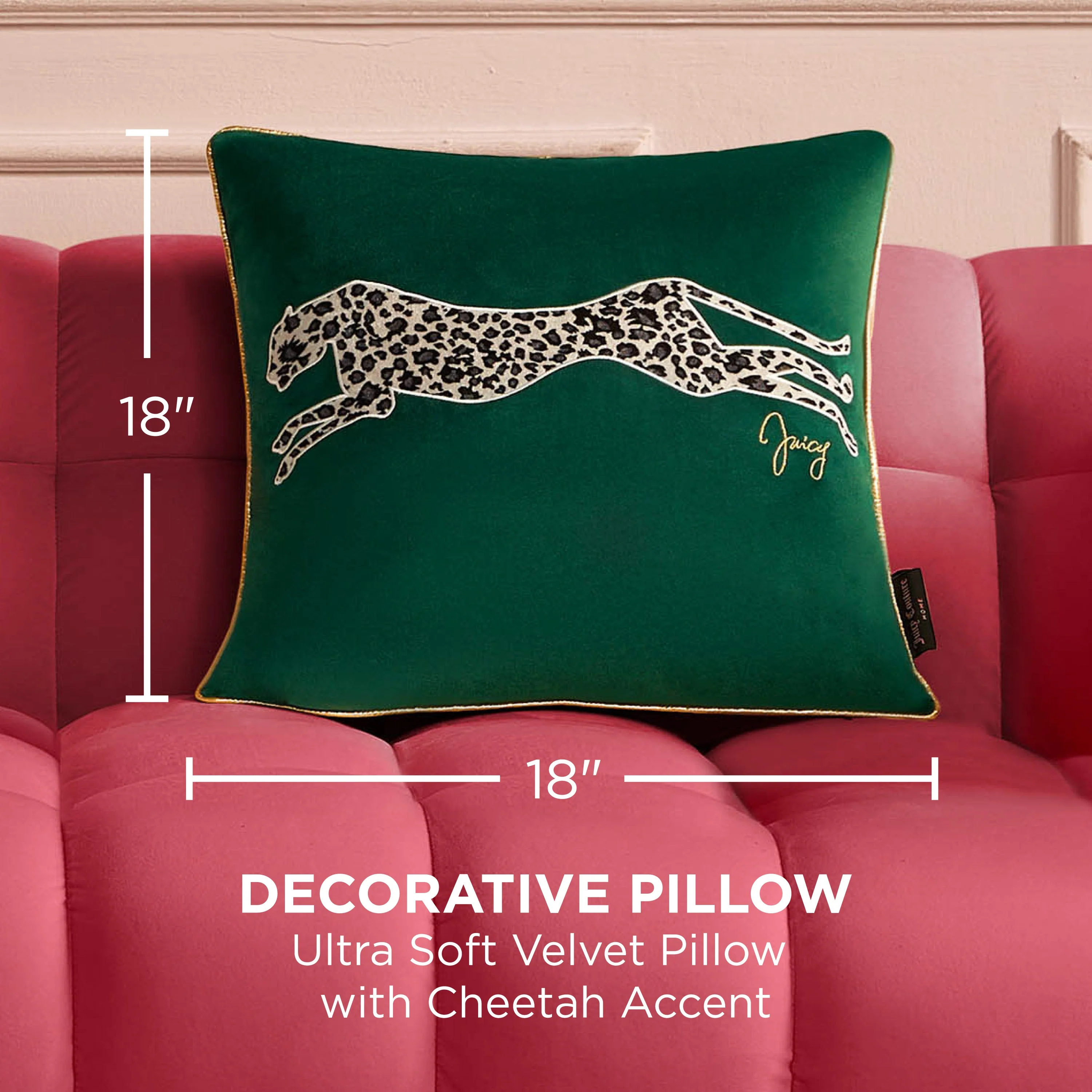 Velvet Cheetah Square Pillow - Image 2
