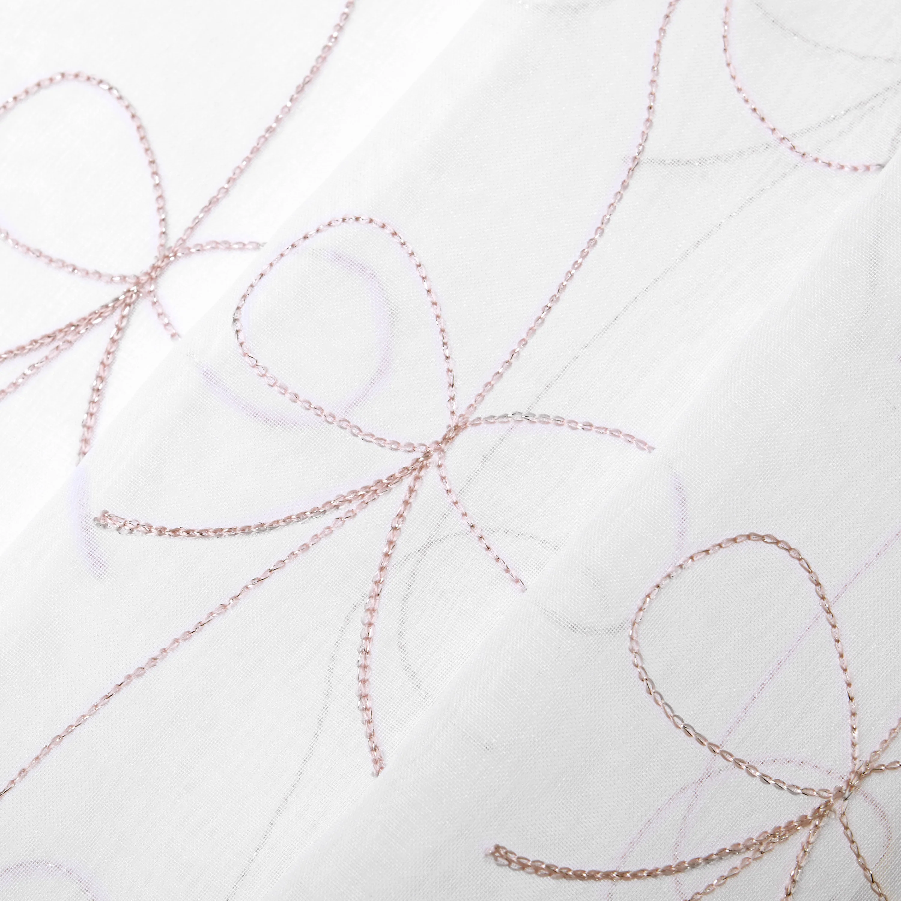 Vertical Bow Ribbon Sheer Window Curtains - Image 7