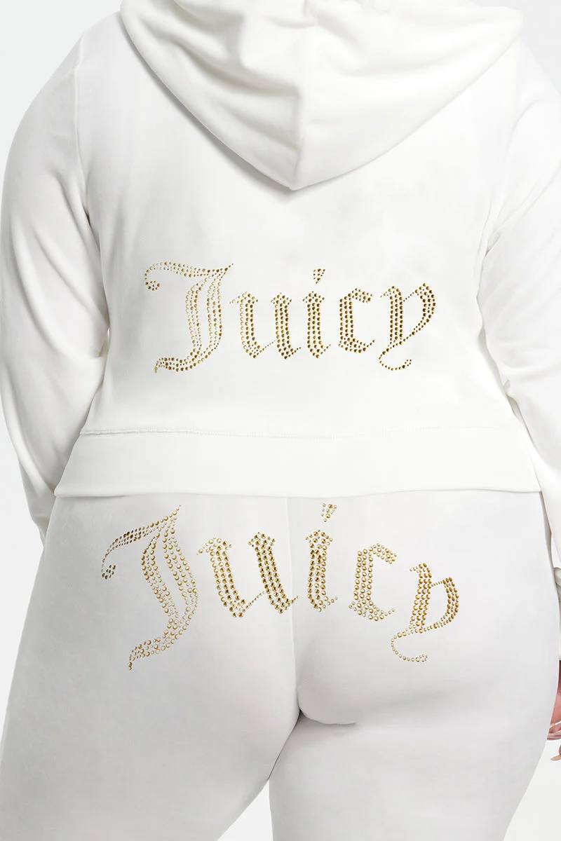 Plus-Size Technicolor Customizable Big Bling Velour Hoodie - Image 4