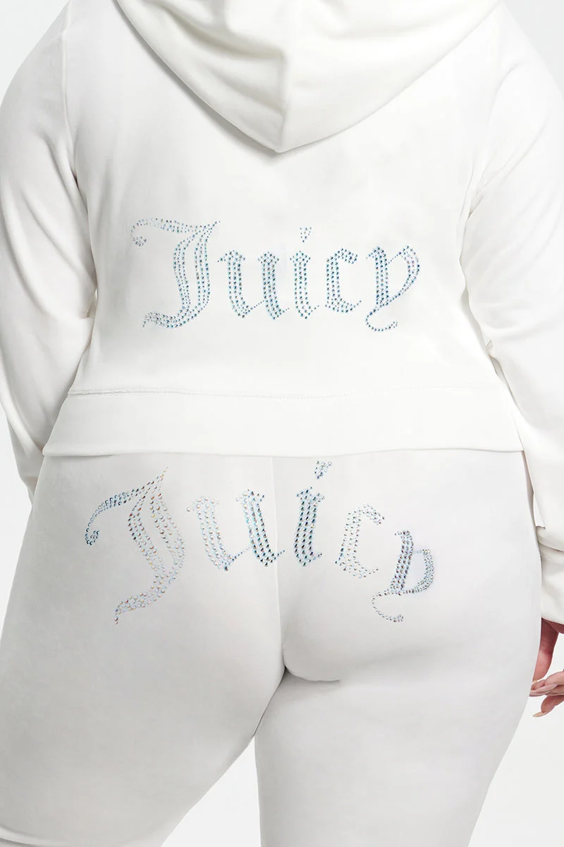 Plus-Size Technicolor Customizable Big Bling Velour Hoodie - Image 8