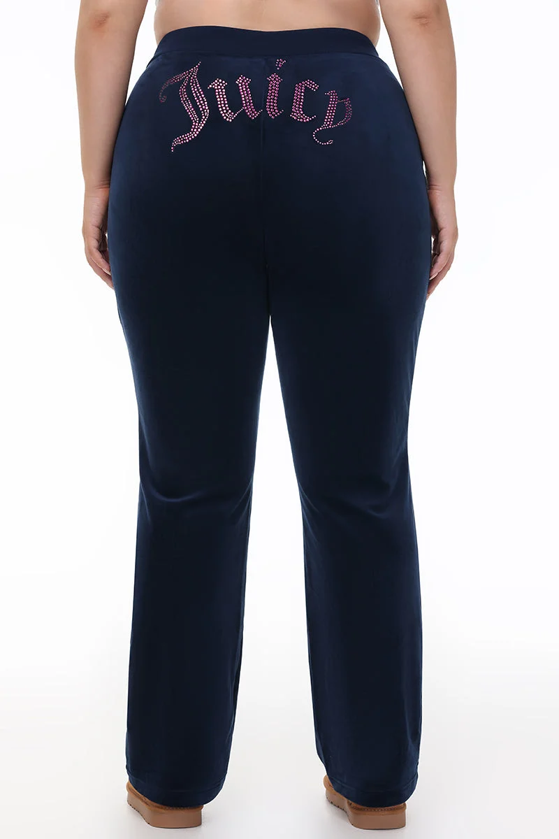 Plus-Size Technicolor Customizable Big Bling Velour Track Pants - Image 5